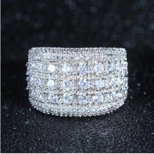 925 Sterling Silver Cocktail Statement Ring